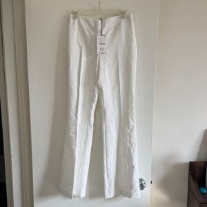 Zara Flared High Rise White Women's Trousers NWT